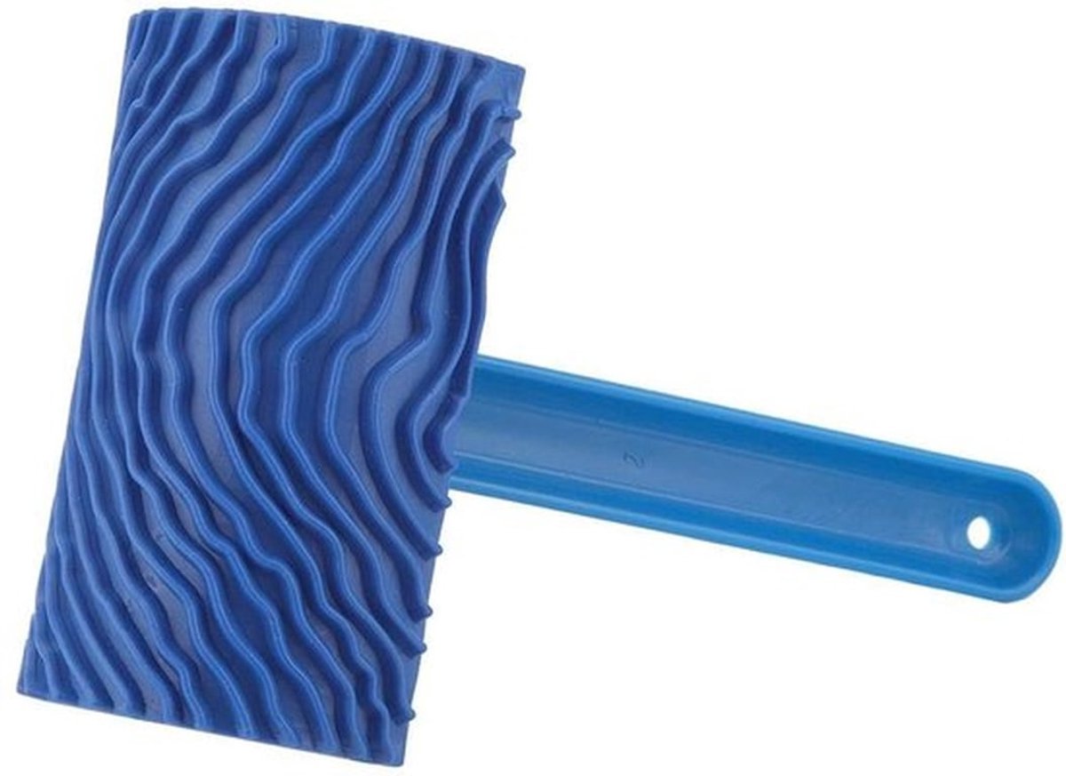 Verfroller - Houten Motieven - Hoogwaardige Kwaliteit - Blauw - Muur Decoratie - Perfect voor Doe-het-zelf - Geschikt voor Hout