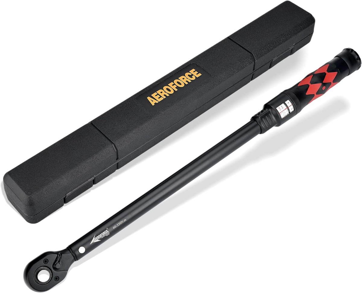 SnelShoppen - Professionele Momentsleutel 1/2 inch, Draaisleutel 60-330 NM, Nauwkeurigheid ± 3%, 72 Tanden, Omkeerbare Ratsleutel