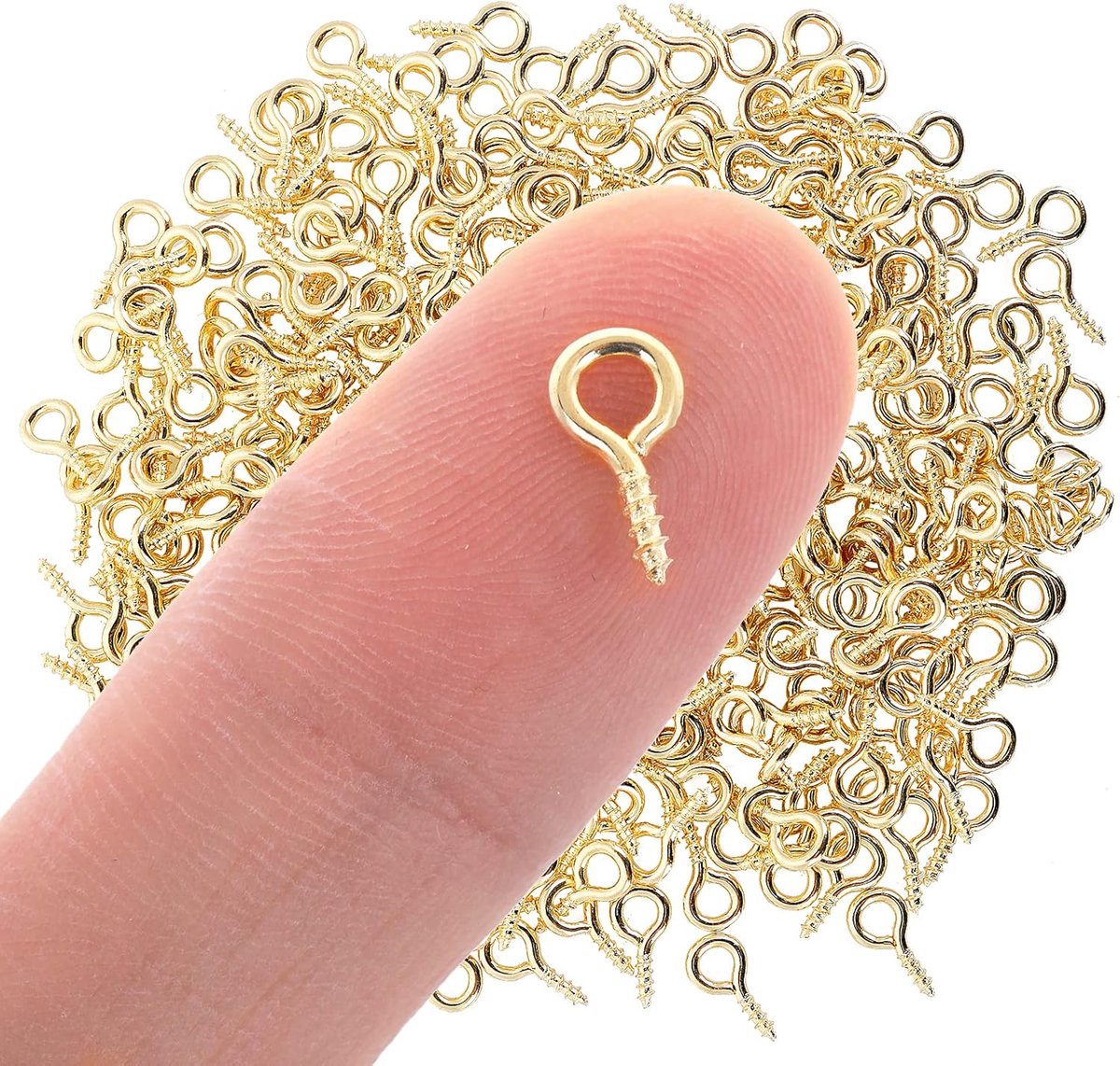 SnelShoppen - 300 Stuks Mini Oogschroeven, Kleine Eye Screws, Roestvrij Staal voor Sieraden Maken, Hangers, Kralen, Goudkleurig, Duurzaam en Lichtgewi