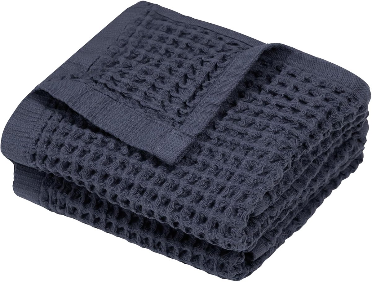 SnelShoppen - Organic Katoenen Wafelstof Turkse Handdoeken - 50x76cm - 100% Oeko-Tex Gecertificeerd - Lichtgewicht Sneldrogend - Voor Badkamer en Keuk