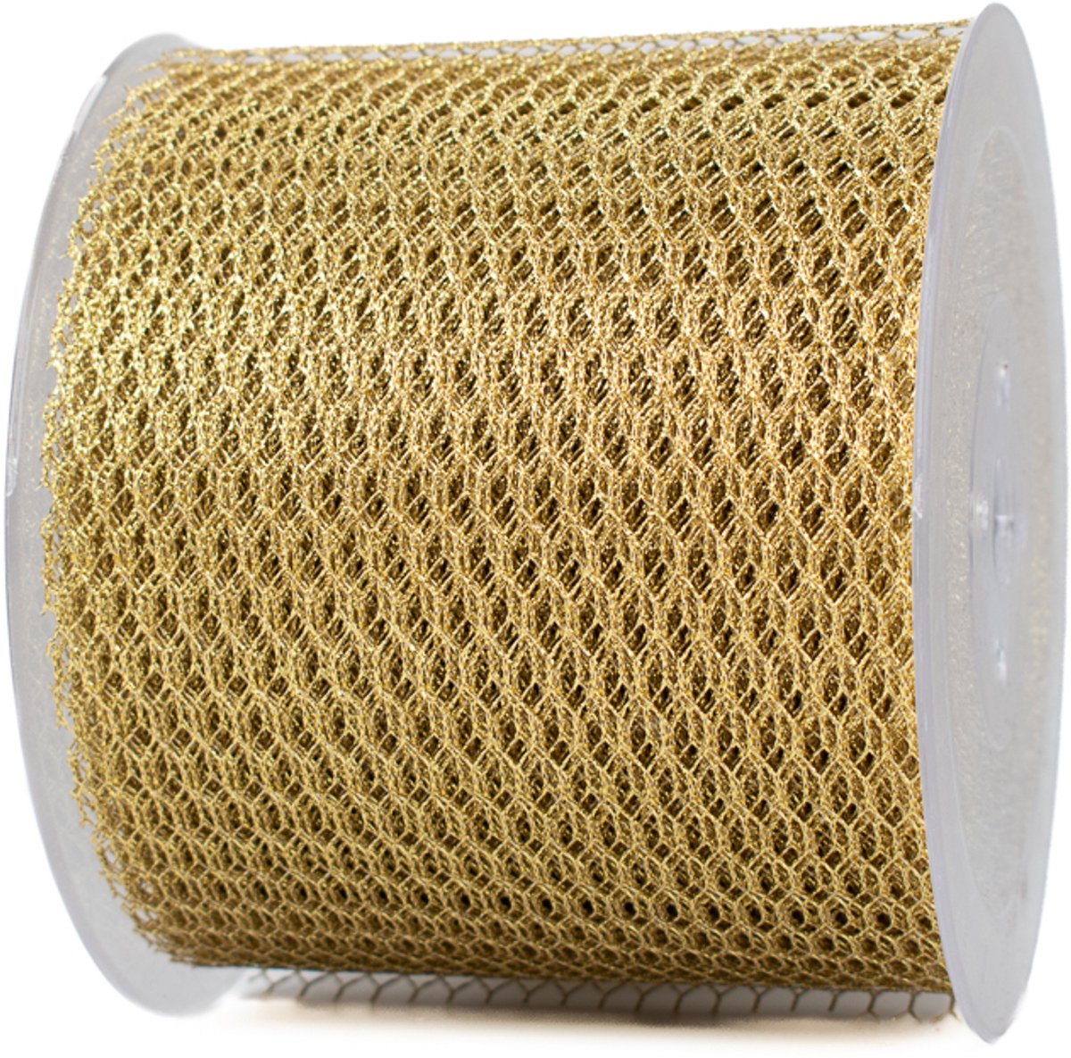 Tule lint - 100 mm x 200 meter - goud - grof