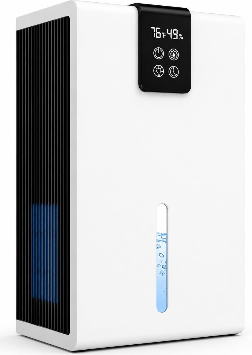 Luchtontvochtiger - 2800 ml - elektrische luchtontvochtiger met ultrastille automatische uitschakeling - 7 lichtkleuren - ontvochtiger voor kelder - badkamer - kamerontvochtiger voor slaapkamer