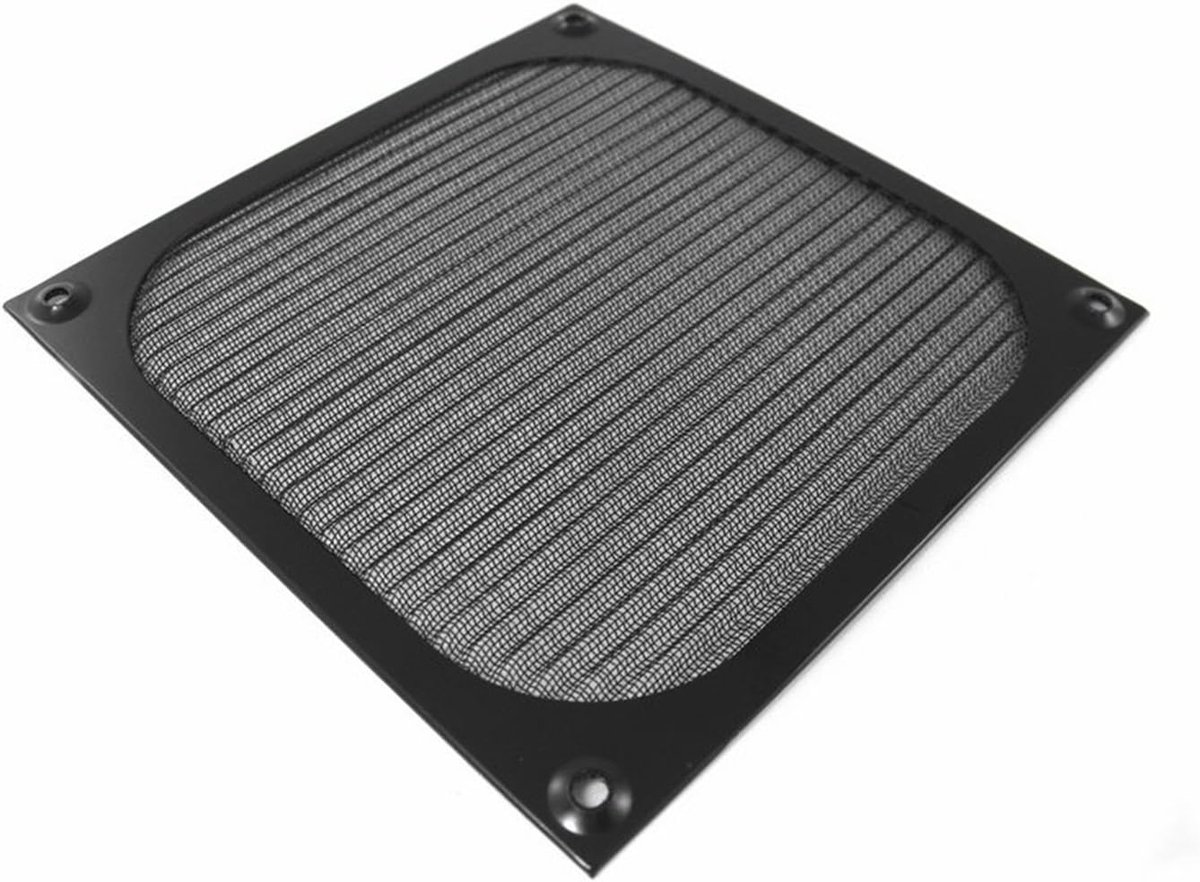 Aluminium ventilatorfilter, ventilatorafdekking, voor ventilator, stoffilter (140 mm, zwart)