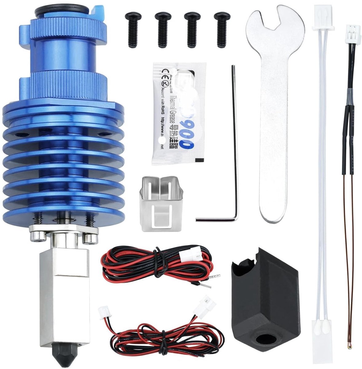 hogesnelheids-snelle hitte V6 Hotend 24V 48W keramische verwarming kern bimetaal heatbreak gehard stalen mondstuk 0,4 compatibel met Voron 2.4 Prusa i3 MK3S MK3 MK2S 3D-printer