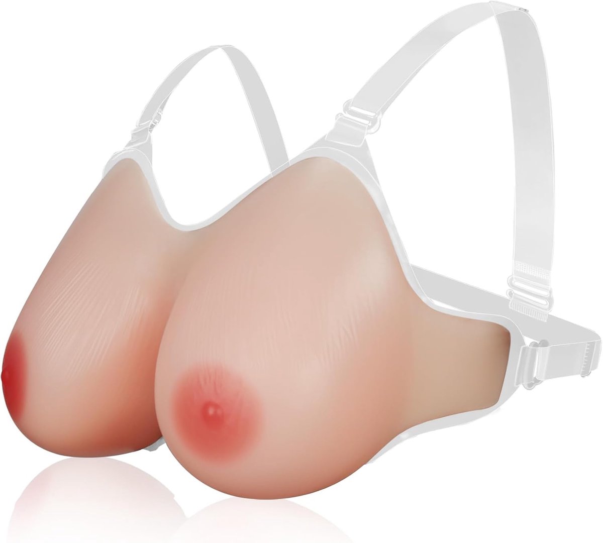 B Cup Strap on Silicone Breast Forms Fake Boobs False Breast with Straps Mastectomy Prosthesis Crossdresser Transgender Cosplay Transwomen CD