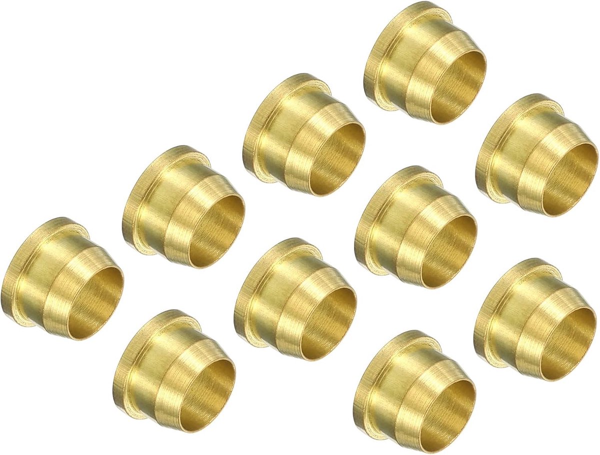 6mm Buis OD Messing Compressie Mouwen Ferrules 10 Pack Messing Compressie Montage Assortiment Kit
