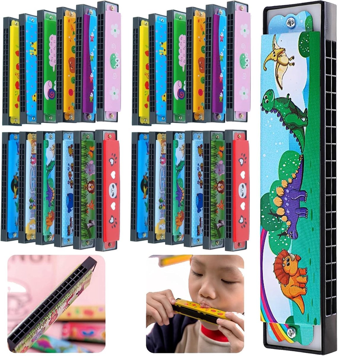 24 stuks mondharmonica voor kinderverjaardag gastgeschenken mondharmonica tombola geschenken mondharmonica kleine voorwerpen feest baan piñata kleine geschenken school