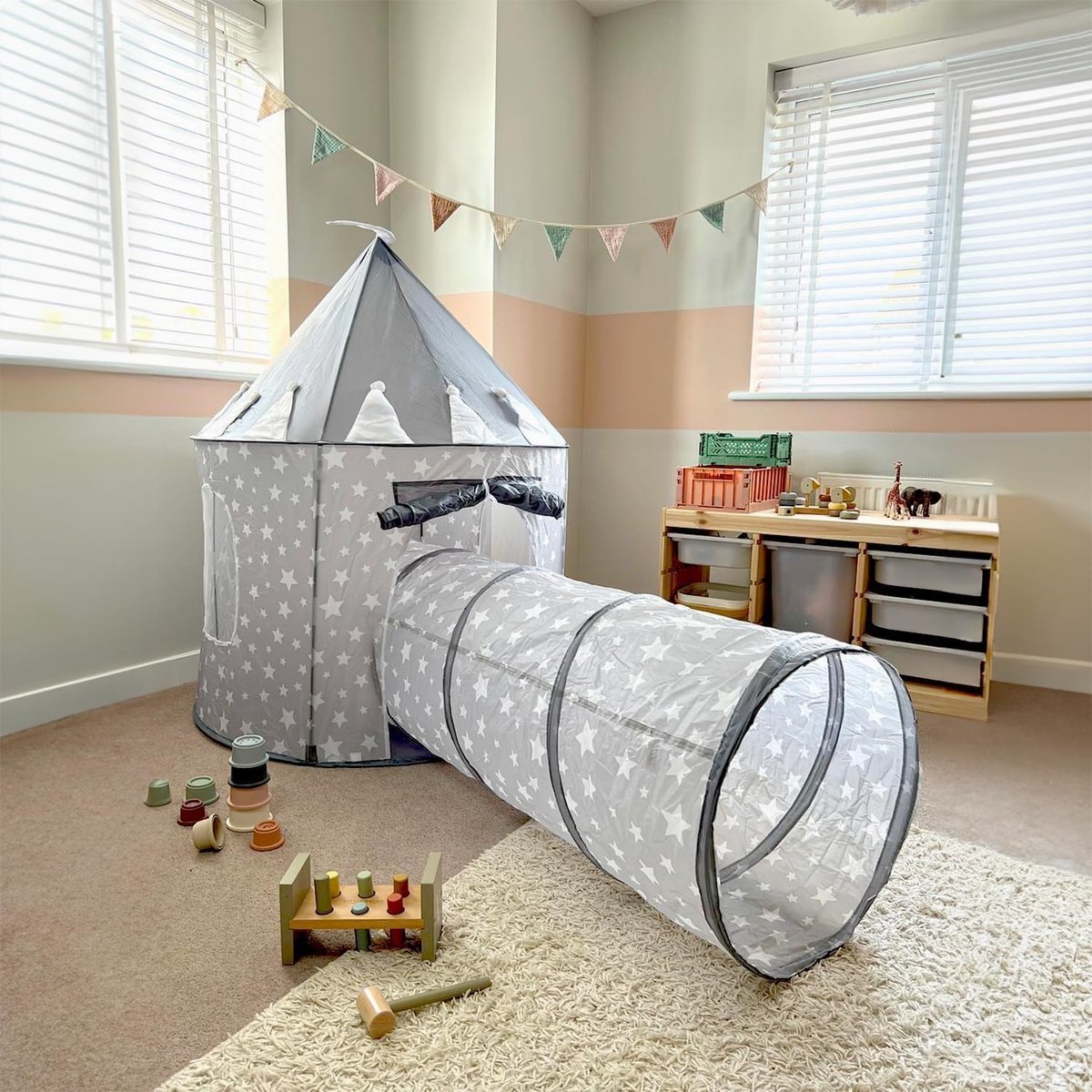 pop-up tent en tunnel voor kinderen, speeltent 135 x 100 cm, speel- en avontuurset