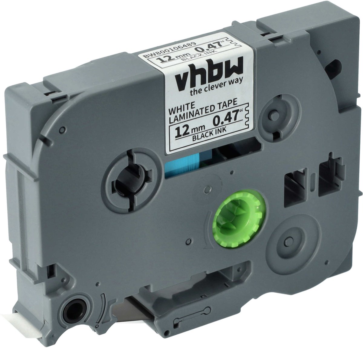 vhbw 3x lintcassette, compatibel met Brother PT 1280, 1250VPS, 1260, 1260VP, 1280BTS, 1280BT labelprinters 8 m x 12 mm zwart op wit