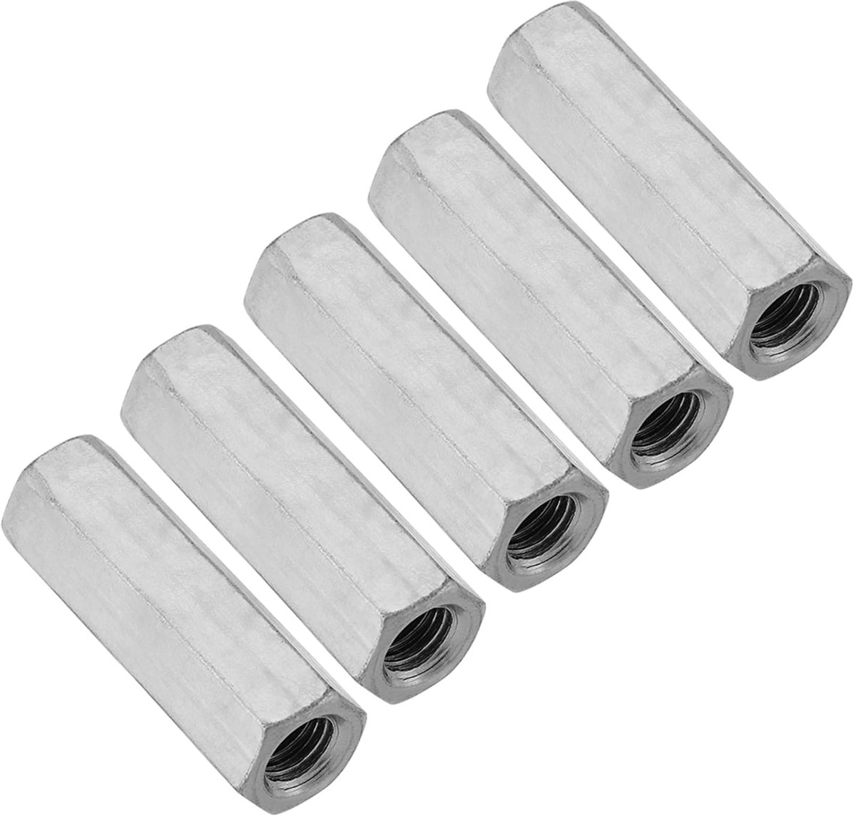 5 Stks Lange Staaf Moer Hex Zeshoekige, Langmutter M12 Ecrou Lange M12 Mouw Moer Standoff Schroefdraad Fasteners (M12*50 tegenoverliggende zijde 15)