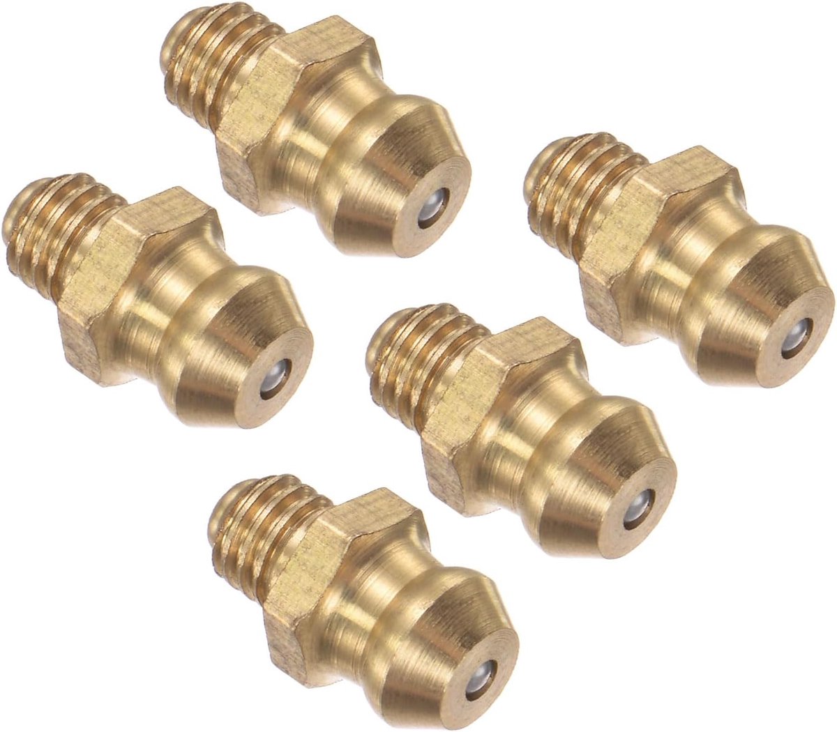 rechte vetfitting, | M5x0,8 mm metrisch | Hydraulische vetnippel - (Toepassingen: voor het vervangen van ontbrekende of gebroken oliefitting), 5-delig