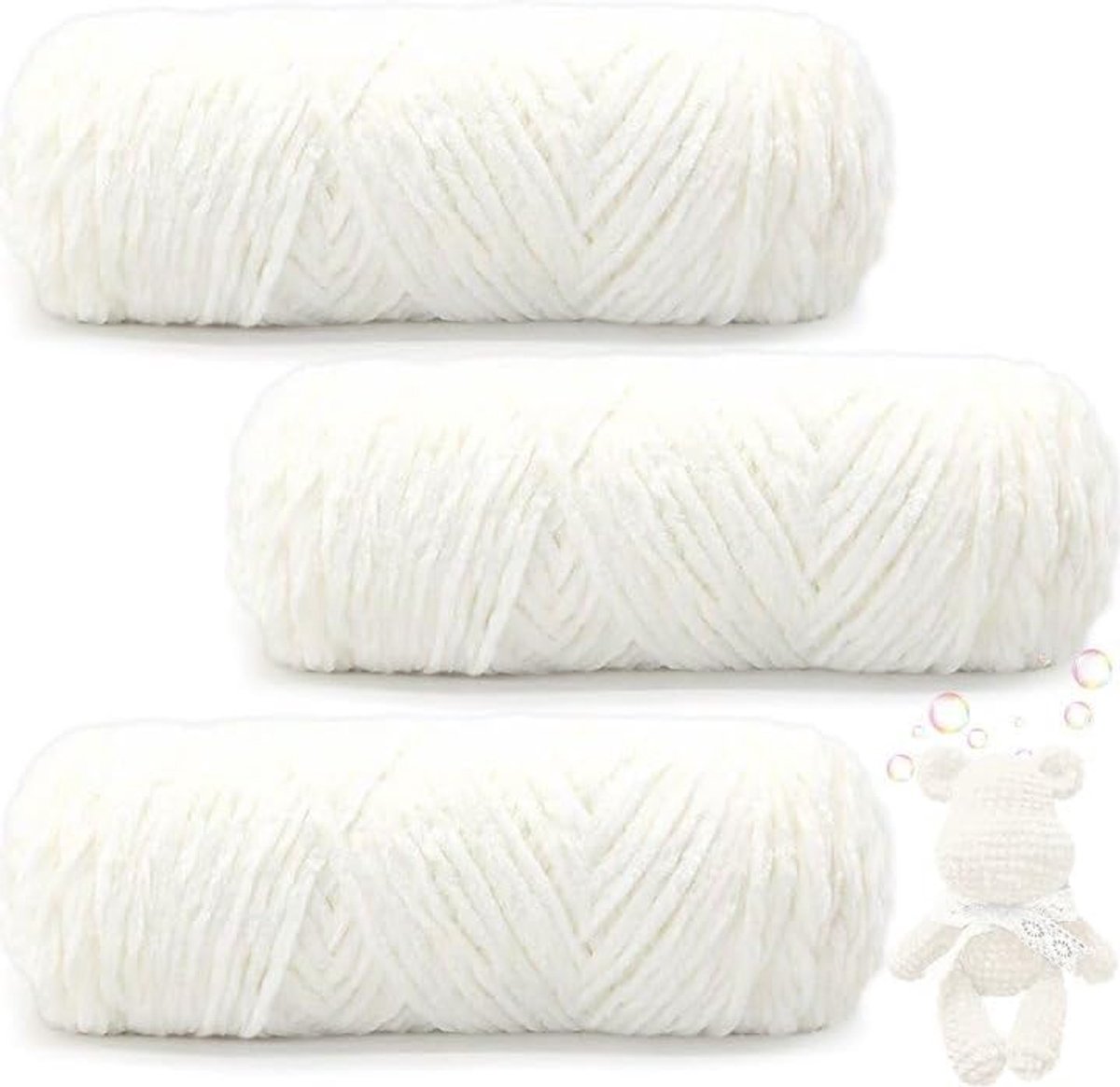 300g (3×100g) fluweelzachte babywol, fluweelwol, fluwelen chenillegaren, zacht en pluizig chenillegaren, zachte en pluizige pluche wol