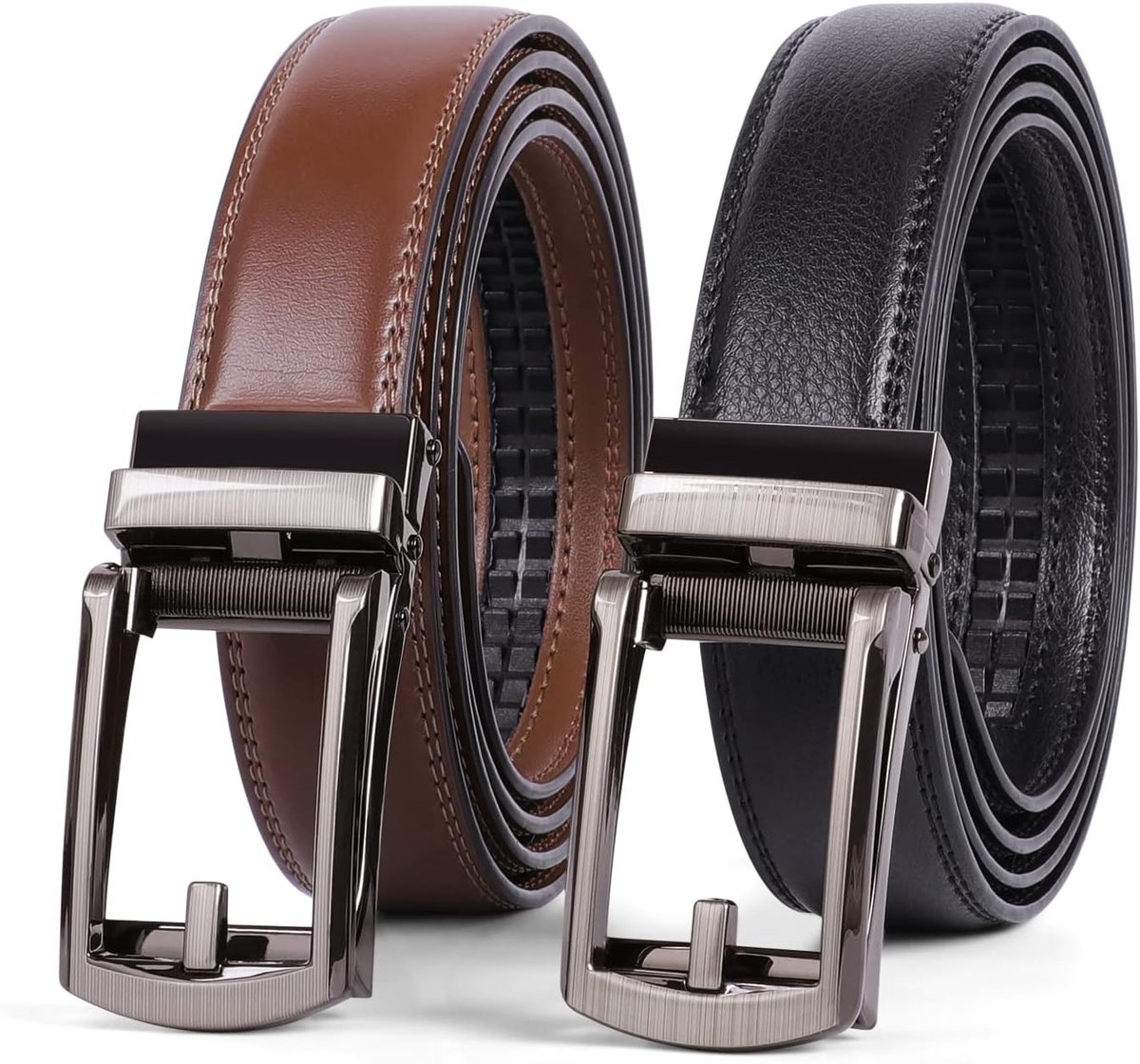 Leren riem heren automatische gesp lederen ratelriem 30 mm breed lederen riem voor pak en vrije tijd
