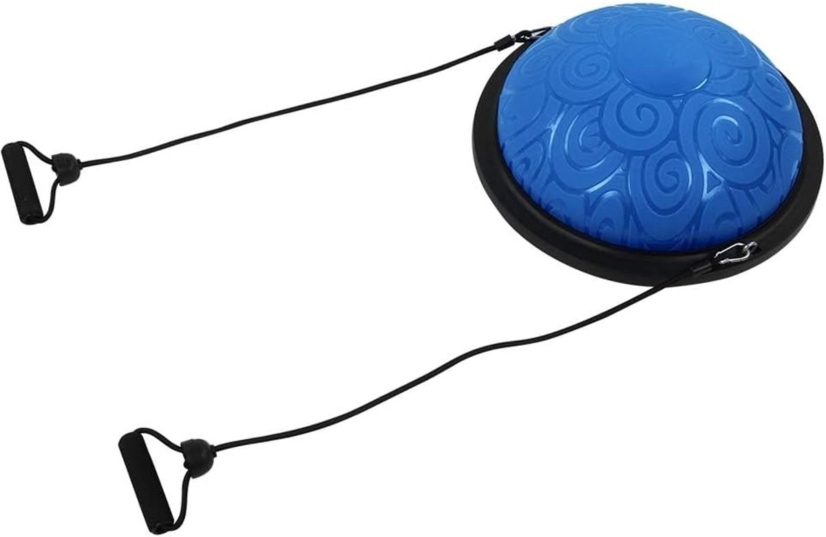Baltrainer, 46 cm, antislip, balansboard, halve bal, gymnastiekbal, yoga, halve bal met weerstandsbanden voor yoga, fitness, krachttraining, core training, evenwichtstraining