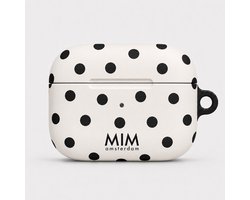 MIM Amsterdam - French Girls- Geschikt voor AirPods Pro 2 - AirPod hoesje - Stippen print - AirPod hoesje met print - Shockproof- Cover voor AirPods - Trendy AirPod case