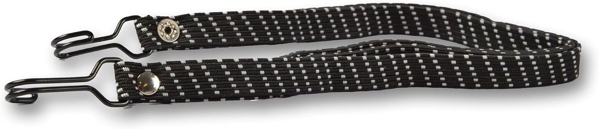 Snelbinder met Haak - Zwart/Wit - 65 cm - Elastisch en Duurzaam - Voor Fietsen met 26-28 Inch Wielen