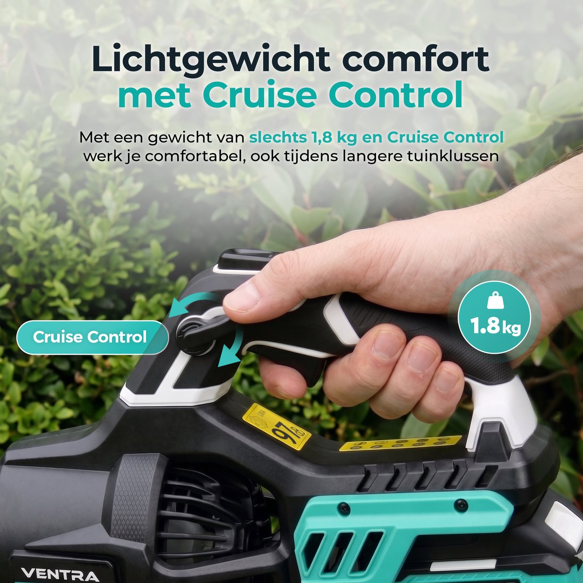 Ventra Accu Bladblazer - Elektrisch - 13.5m3/min Luchtvolume - 2x 4000mAh thumbnail 4
