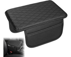 KZQ Auto middenconsolehoes - middenconsolehoes - armsteunhoes voor de auto - waterdichte middenconsolehoes - auto-interieuraccessoires - middenconsolehoes met 2 opbergvakken - universele opbergbox voor de auto-armsteun - zwart