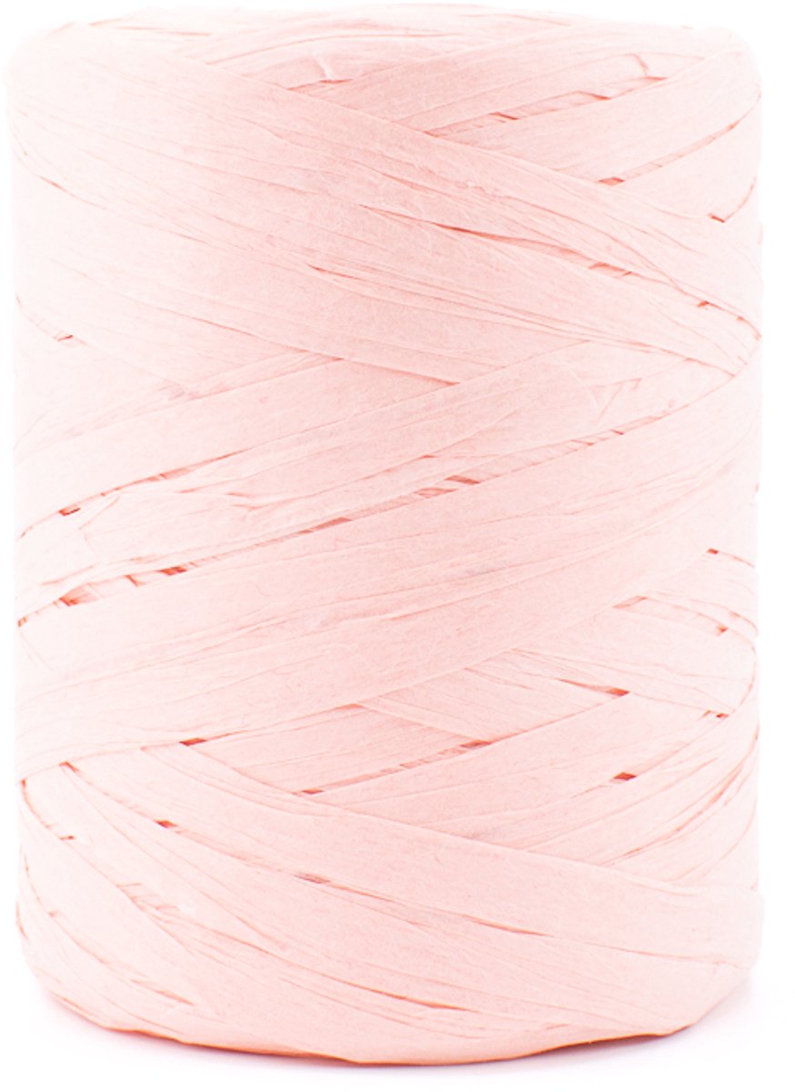 Raffia lint - cadeaulint - 5 mm x 100 meter - roze