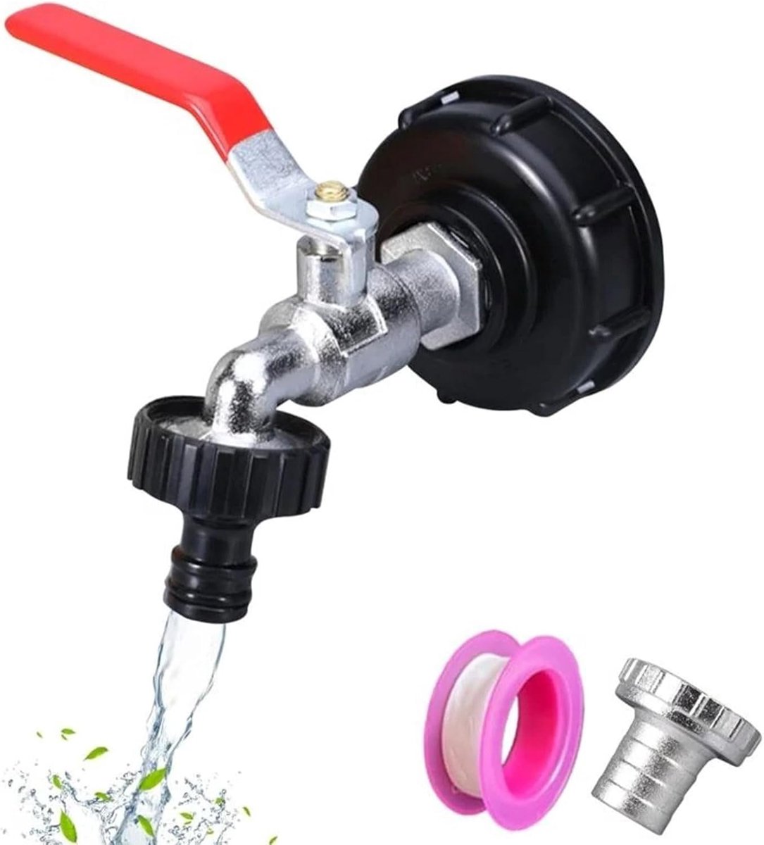 IBC-tankadapter, 3/4 inch (0,95 cm) kraan, IBC tanktapadapter, IBC tuinkraan, IBC-adapter, IBC-adapter, tankkraan, tankkraan