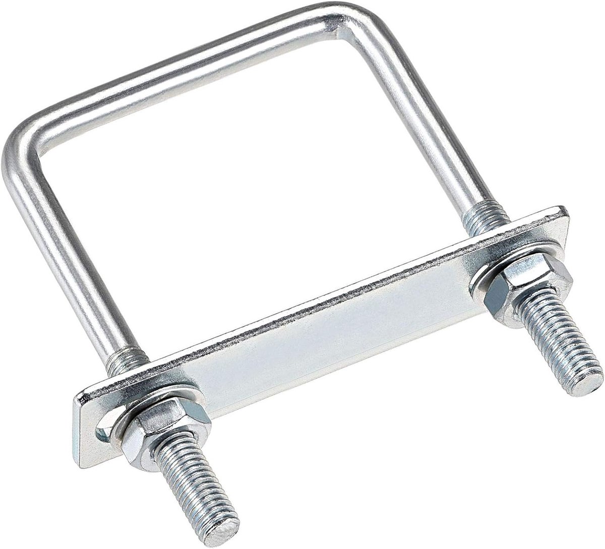 U-bouten, 60 mm binnenbreedte 100 mm lengte koolstofstaal M8 met moeren, frameplaat, ronde sluitringen