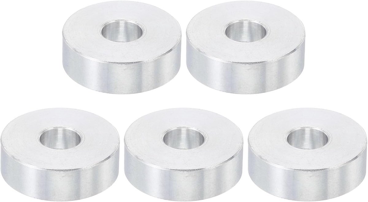 M8 Aluminium Spacers, 5 stuks metalen spacers aluminium 8,5 mm ID x 25 mm OD x 8 mm L ronde aluminium spacers voor 5/16" of M8 schroefbouten