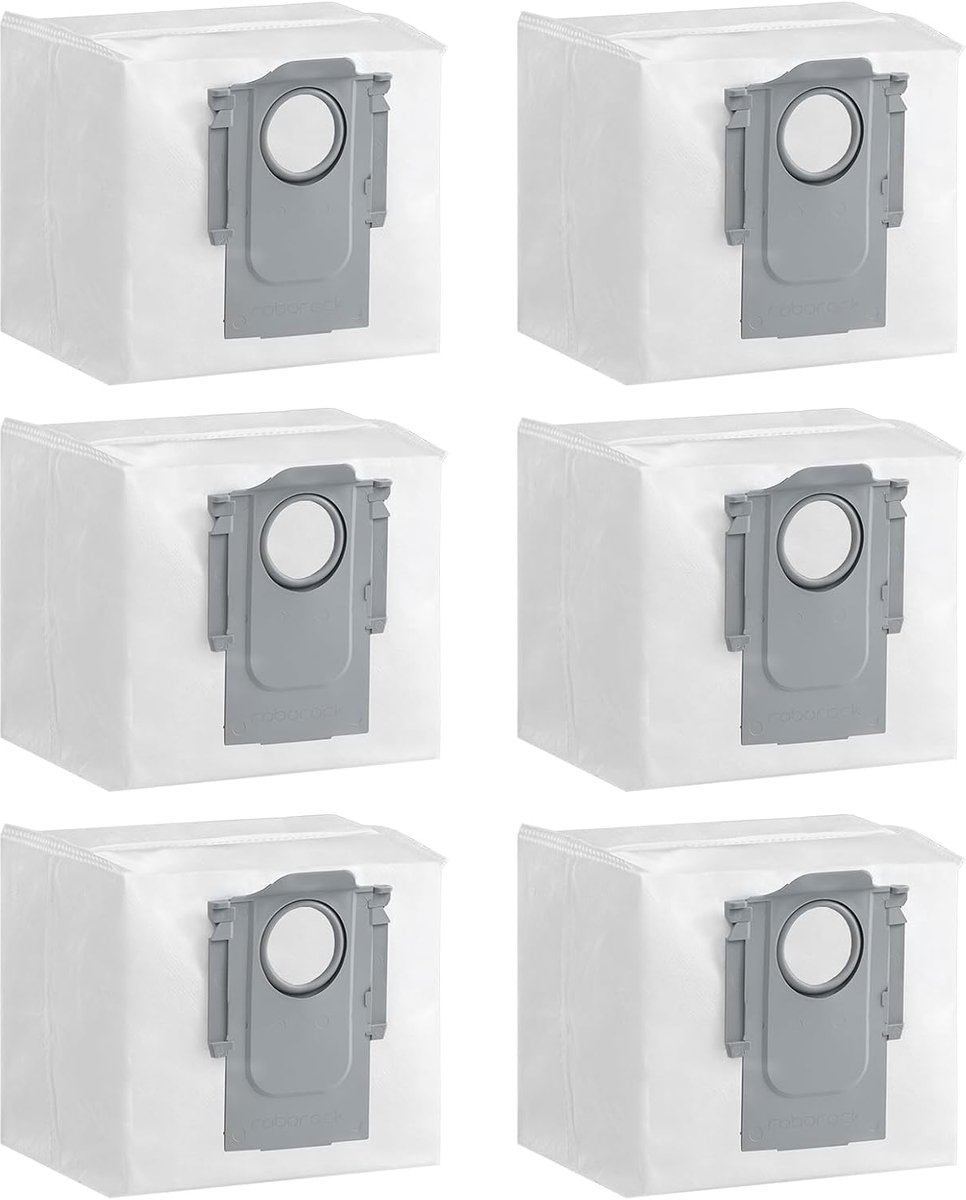 6 stofzuigerzakken voor roborock Q7 M5+ robotstofzuiger accessoires voor Q5 Max+, S7 Max Ultra, Q8 Max+, Q10 S5+, S8+, Q7 Max+, Q10 X5+, Q7 L5+, Q5+, Q5 Pro+, Q7+, S8 Pro Ultra-onderdelen