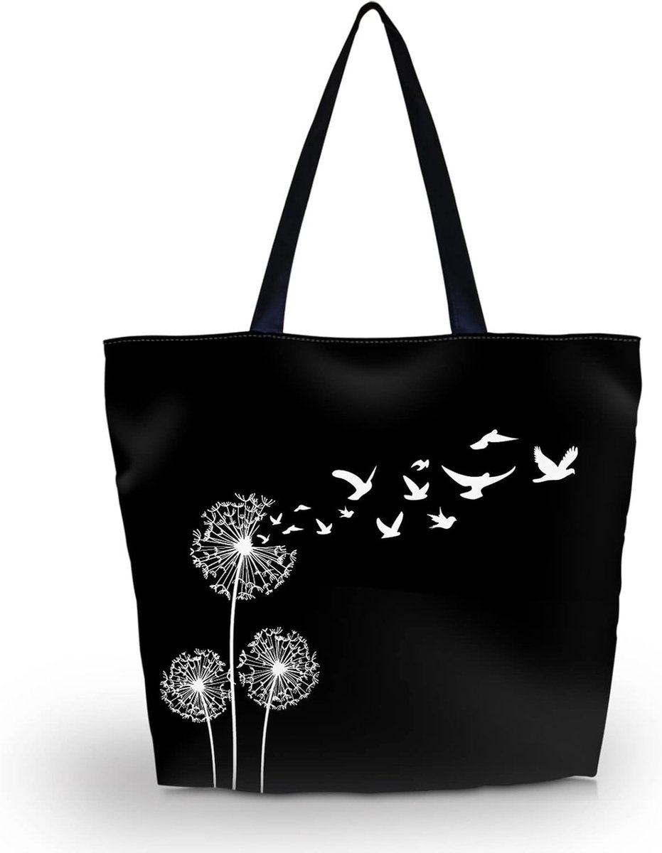 Boodschappentas bedrukt opvouwbare stoffen tas draagtas shopping bag kat 43 x 35 x 10 cm