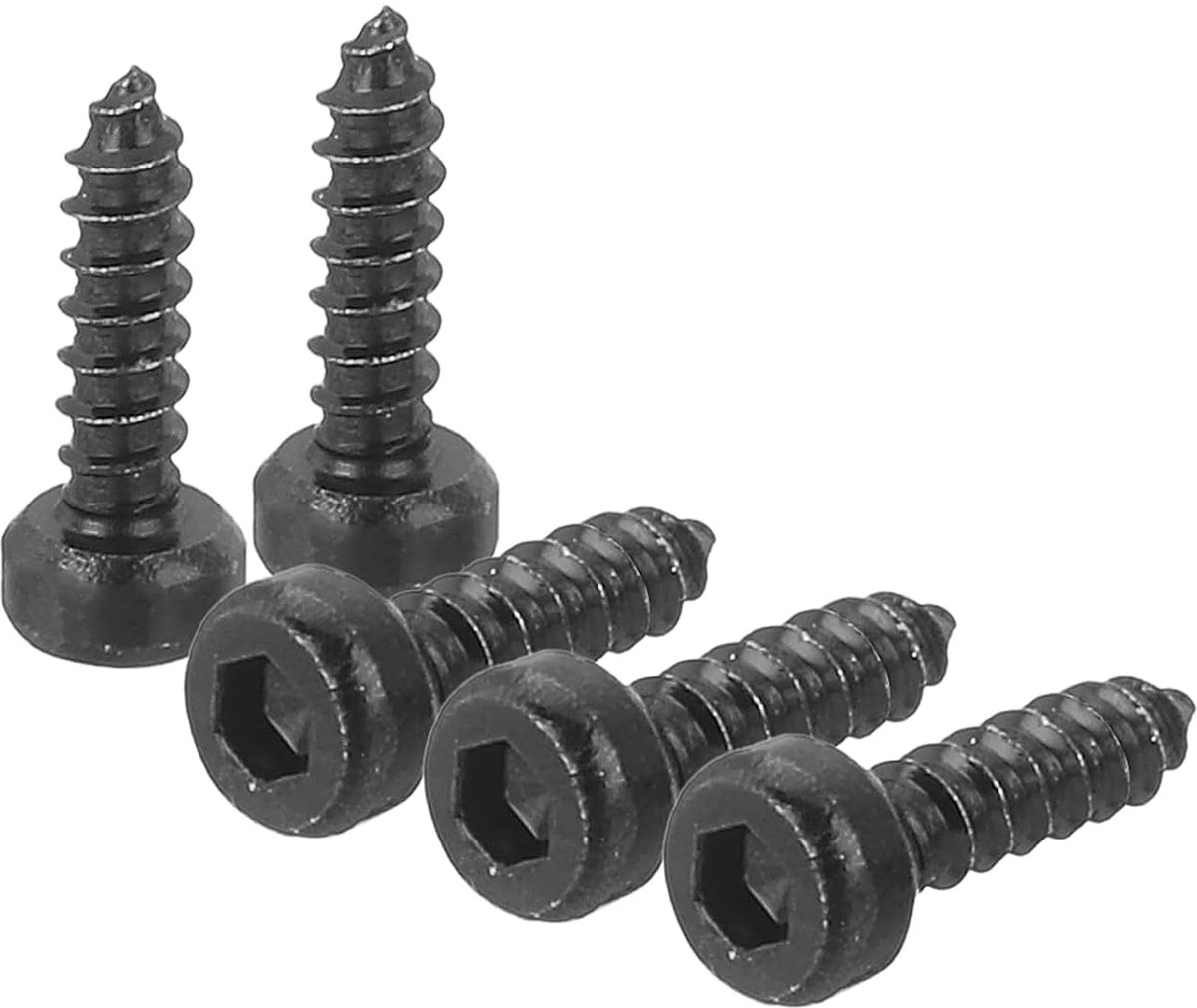 M2 zeskantige plaatschroef, 60 stuks M2 x 8 mm, roestvrij staal 304, zelftappende schroeven met zeskantkop, zeskantaandrijving, zelftappende punt - zwart