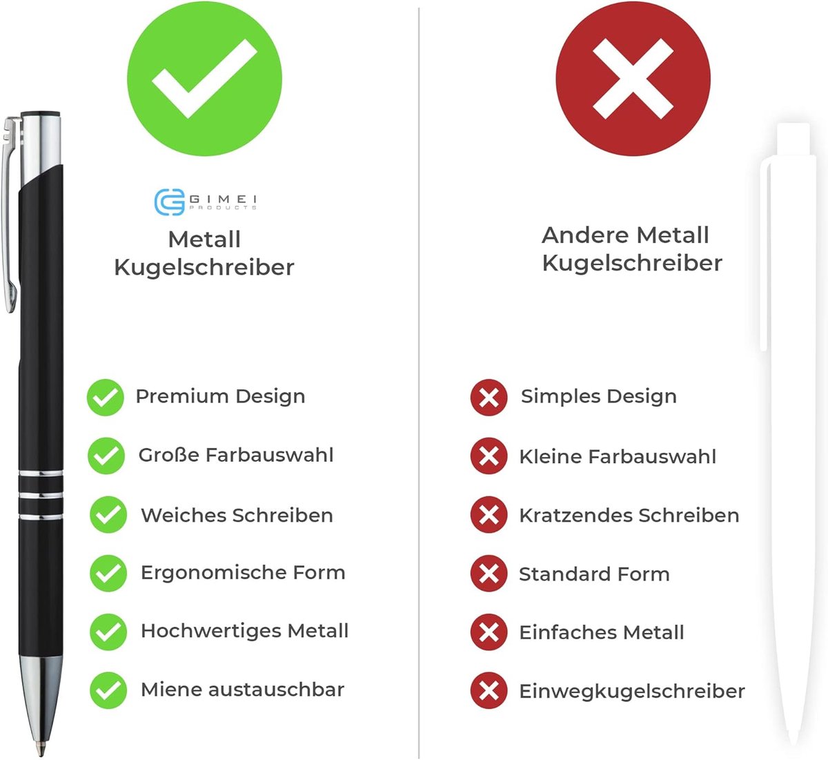 balpen, 20 stuks, premium hoogwaardige culli-schrijfstift voor eenvoudig en zacht schrijven, blauwschrijvende balpen, zwart als optische blikvanger