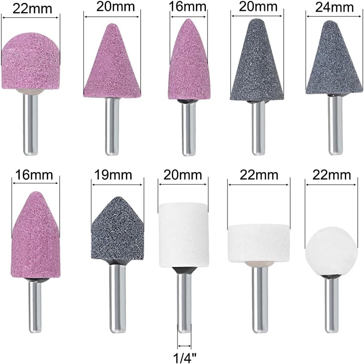 sourcing map 10 stuks schuurpen schuurmiddel set met 1/4 inch schacht voor boormachine