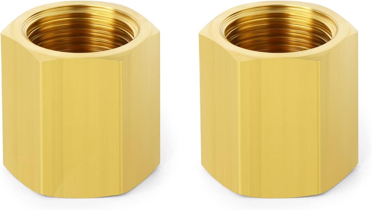 2 Stuks 3/8" BSP messing vrouwelijk naar vrouwelijk zeskantige pijpkoppeling, geschikt voor pijpverbinding