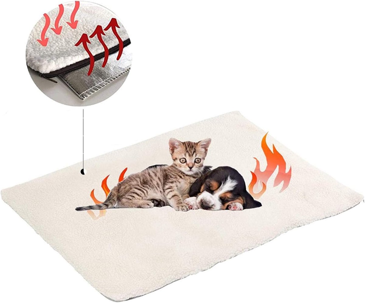 Verwarmingsdeken voor katten en honden, elektrisch, waterdicht, warmtekussen, 60 x 45 cm