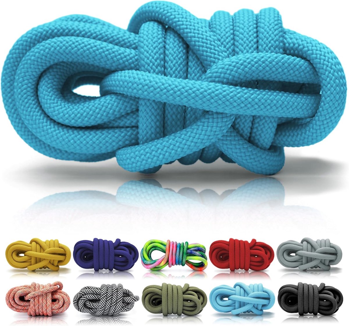 Touw 5 m, gevlochten touwwerk 10 mm hemelsblauw, polypropyleen multifiles rondkoord voor hondenriem, hondenhalsband en handgemaakte accessoires, takeling, vlechten, knopen, zelf ontwerpen