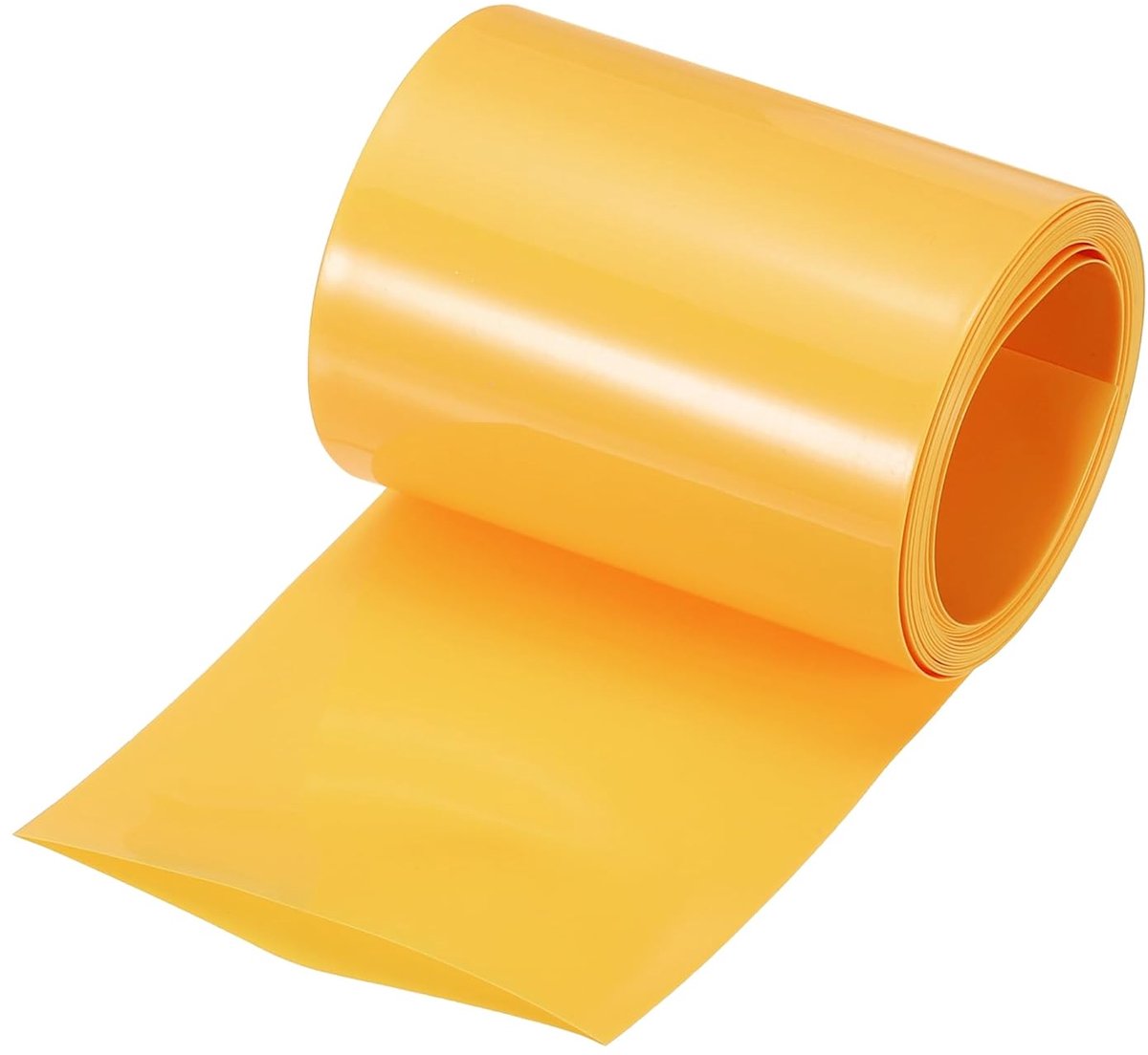 PVC krimpkous, 2,5 m lang, 47 mm diameter, 75 mm platte brede isolatieslang, waterdichte beschermslang, krimpverhouding 2:1, krimpkous voor batterijbatterijenset, geel