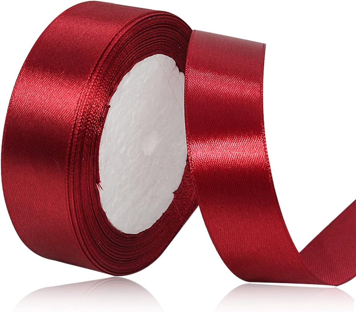 lint, 20 mm x 22 meter, bordeauxrood, effen kleur, stof, voor inpakken, knutselen, ballons, naaiprojecten, lintjes, bruidsboeketten, bruiloftscadeaus