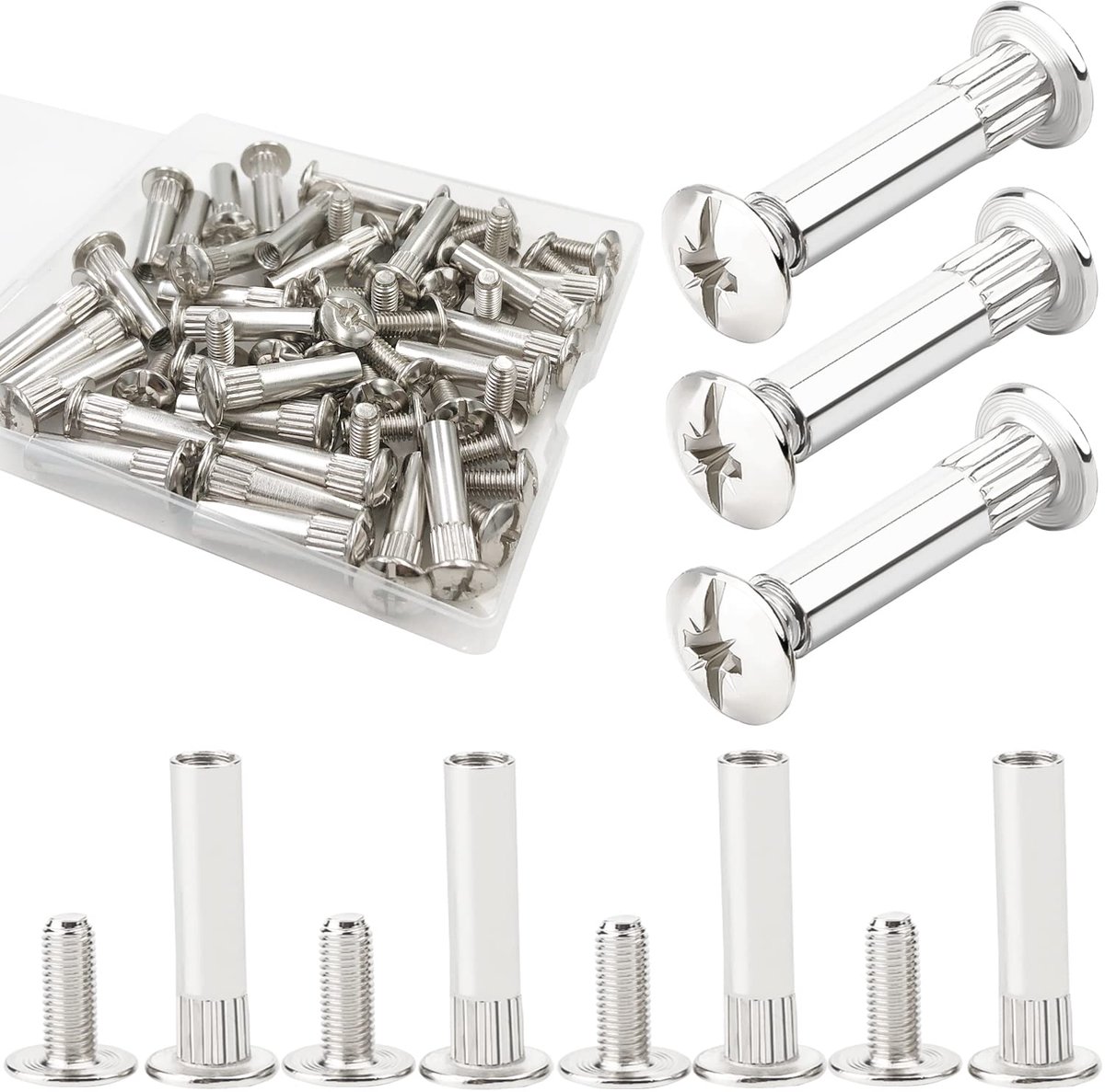 M6 verbindingsschroef 30 stuks verbindingsschroeven Ø 7 mm dikke houten kastconnector 31-40 mm connector (M6 - 30 stuks)