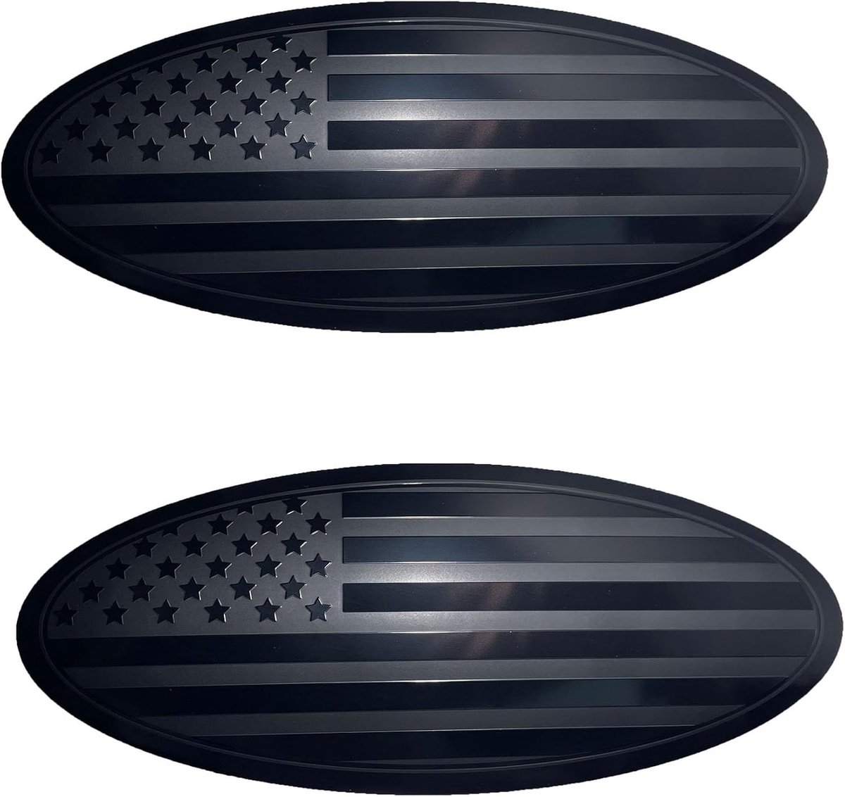 fit Ford Embleem, 9.5 "Overlay Grille Achterklep Achter Aluminium Ovale Amerikaanse Zwarte Vlag Embleem fit Ford F150 2015-2023/2 Stuks/ (zwart)