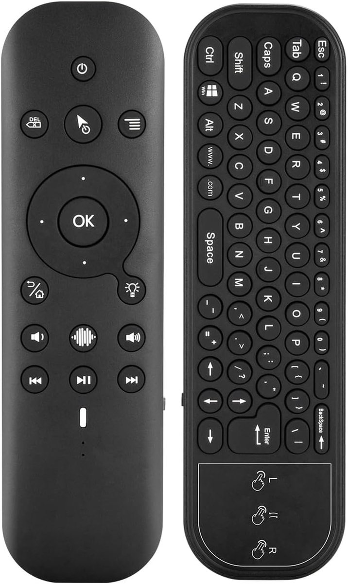 PRO Air Mouse Draagbare Afstandsbediening met Toetsenbord, Dubbele Modus 2.4G BT Spraakbediening voor, TV Box, Alles-in-één Pc, Laptop, Projector, 6-assige Gyroscoop