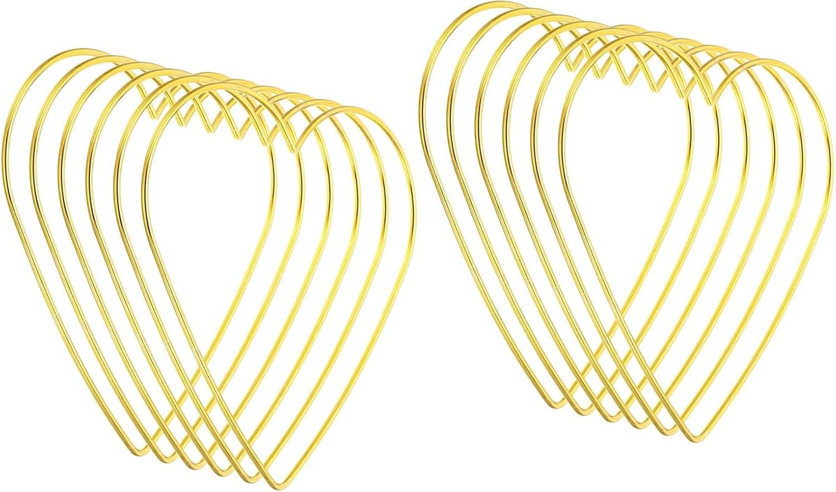 15 cm dromenvangerringen, 12 stuks metalen hartvormige macramé krans bloemen ring hoepel voor thuis doe-het-zelf handwerk bruiloft muur opknoping decoraties, goud