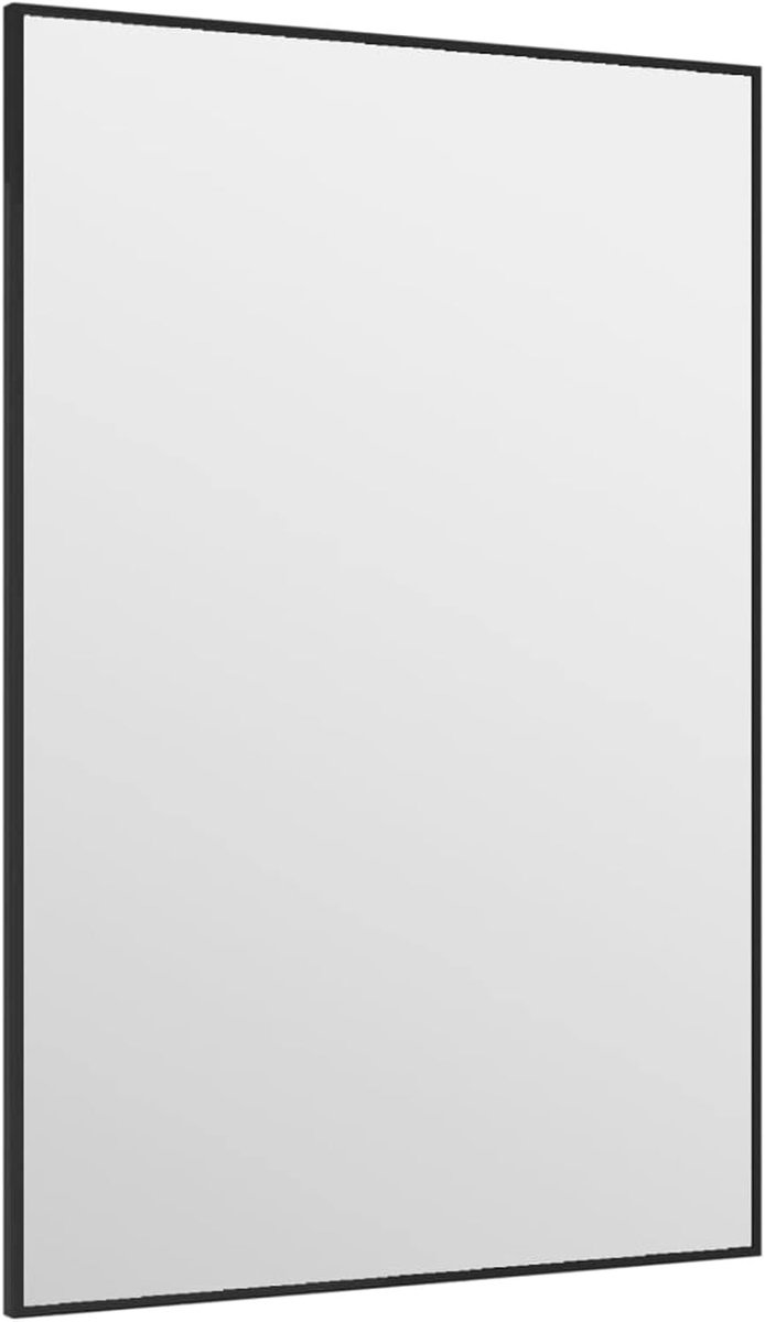 wandspiegel, decoratieve spiegel, tuindecoratie, spiegel, binnenspiegel, 40 x 60 cm (b x h), met 2 x haken, aluminium, glas, metaal, zwart