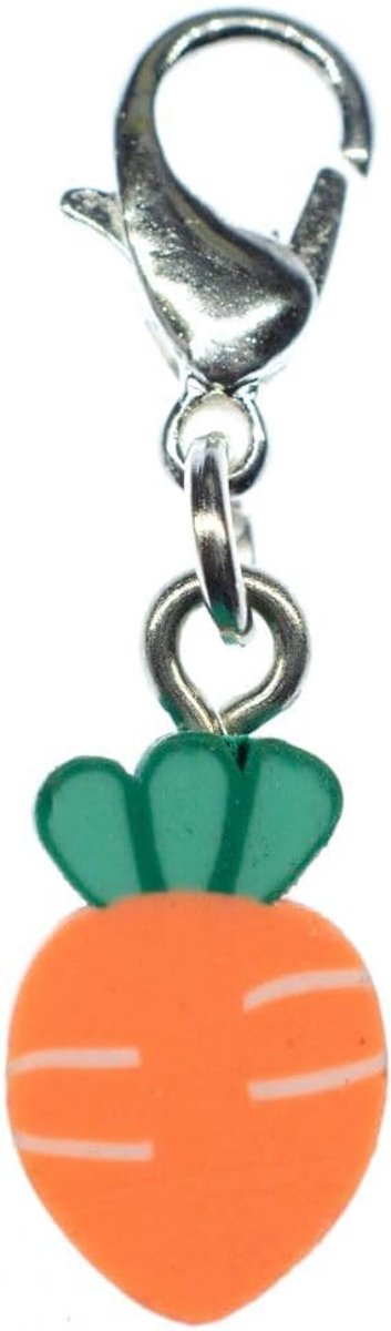 Wortel Charm Rits Pull Hanger Pasen Haas Wortel Konijn - Handgemaakte modesieraden I verzilverd - bedelhanger bedelarmband - hanger voor armband