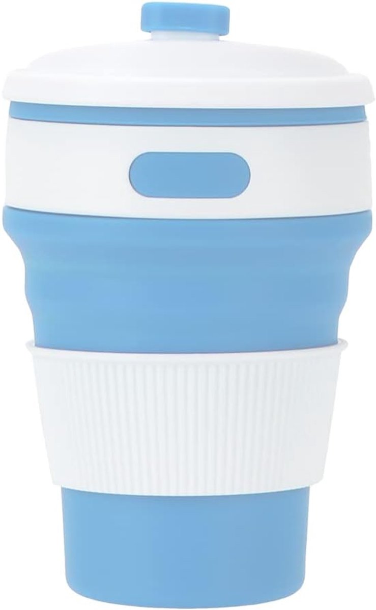 siliconen reisbeker, opvouwbare waterfles, drinkgerei, koffiemokken, thee, koffiekopjes (Color : Light Blue)