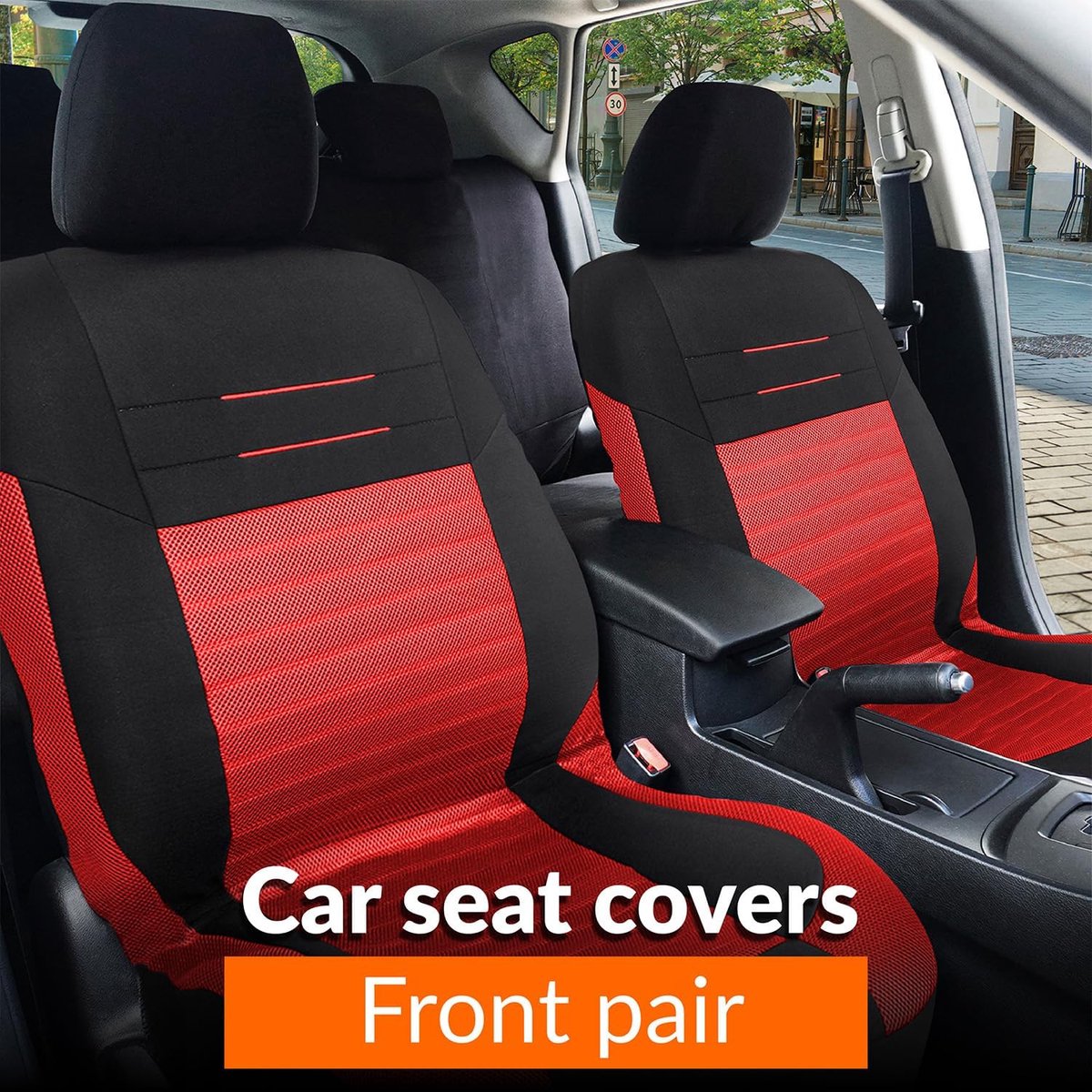 Autostoel-Hoezen Voorstoelen Universeel Zwart Rood | Universele Autostoel-Hoes voor Bestuurdersstoel en Passagier | Auto Accessoires Interieur