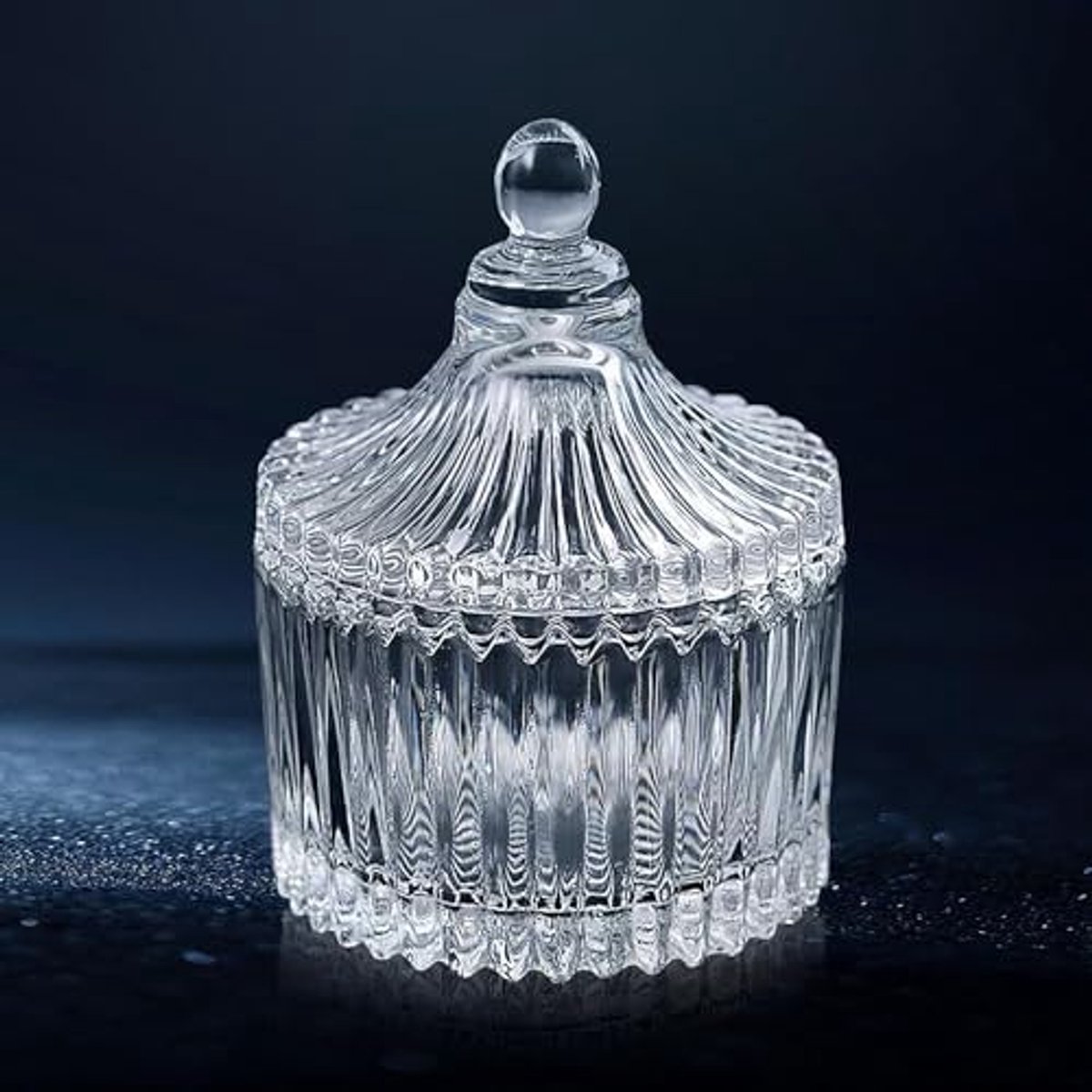 Acrylnagels, grote monomeerschaal met deksel voor monomeer acryl nagelvloeistof, heldere glazen beker voor acrylpoeder, gellak, acryl nagelborstel reiniger houder, 85 ml (Kristal)