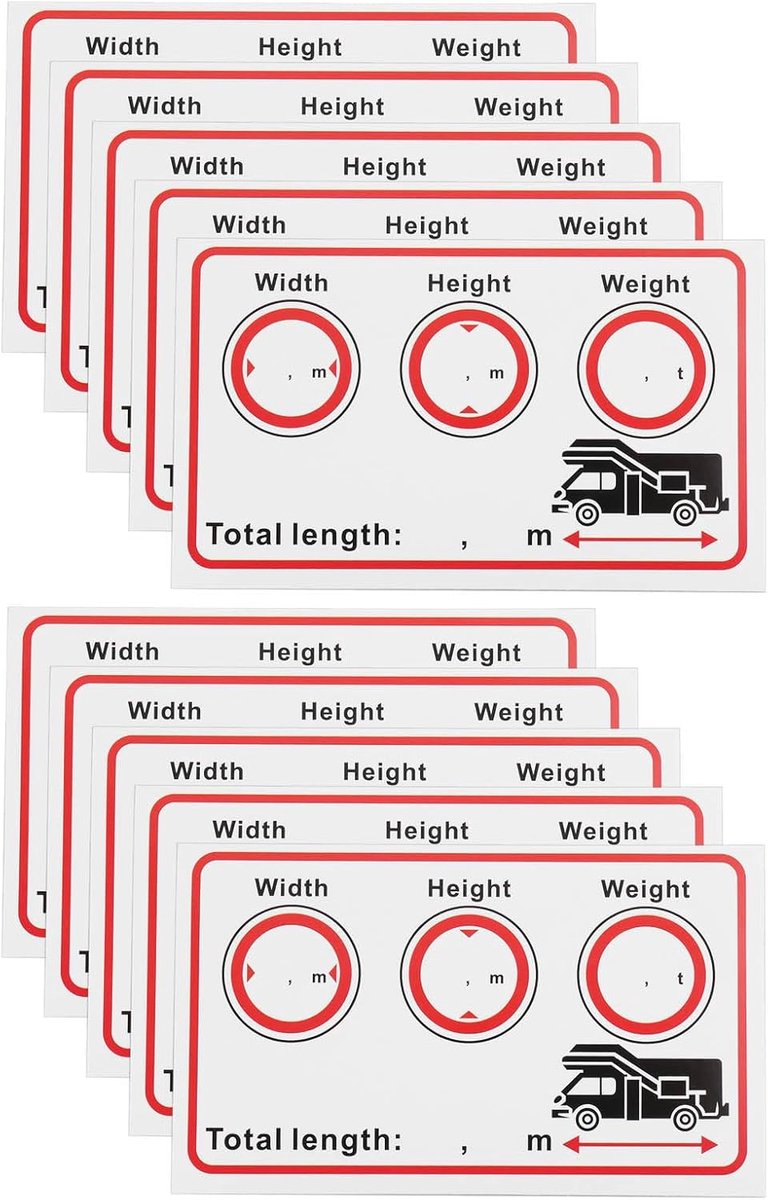 10 stuks camper vrachtwagen sticker caravan grootte display sticker groot schrijven en automatisch folie plakken voor camper, caravan reizen camping 10x6cm (Engels)