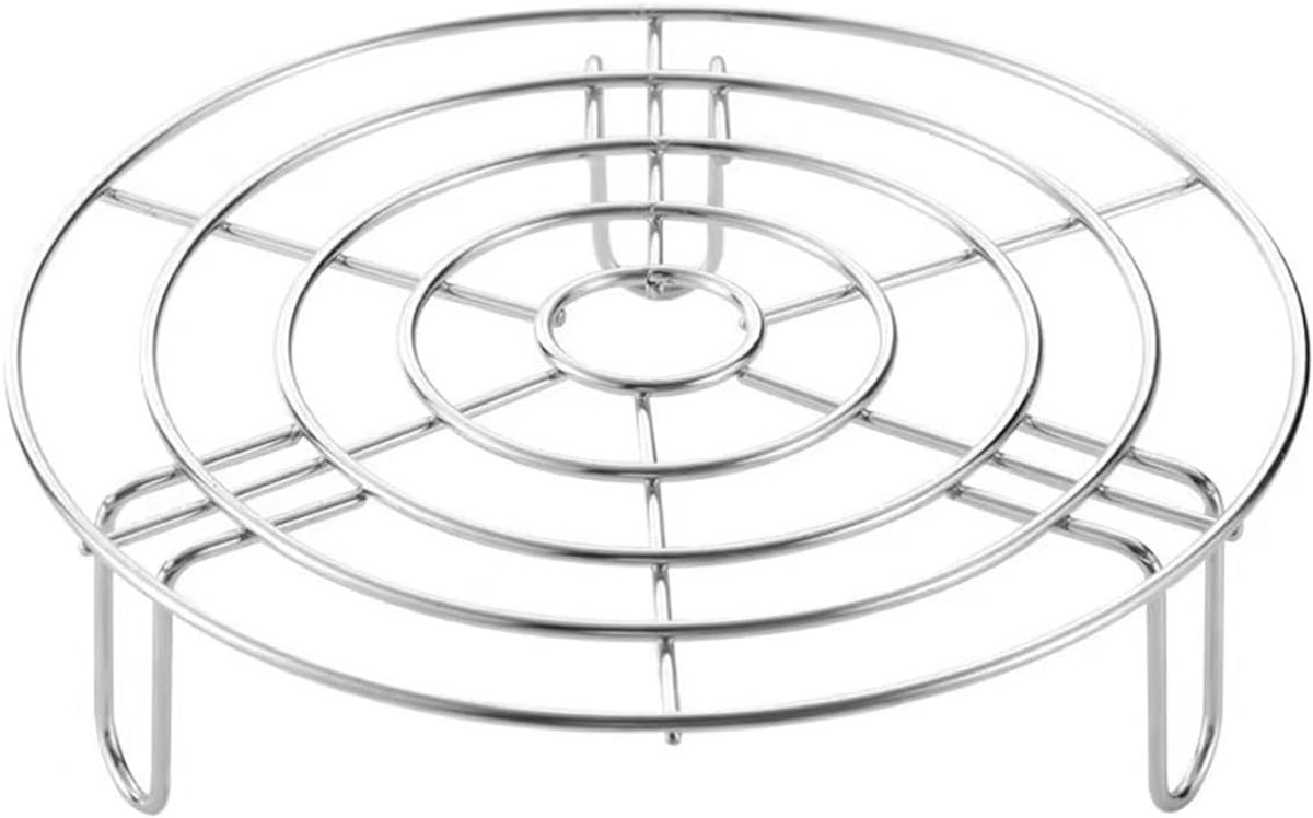 19,5 cm rond stoomrek, roestvrijstalen braadrek, multifunctionele kookkoelrekken, standaard stomende luchtfriteuse, keukengereedschap voor friteuse, stoomboot, magnetrons bakken