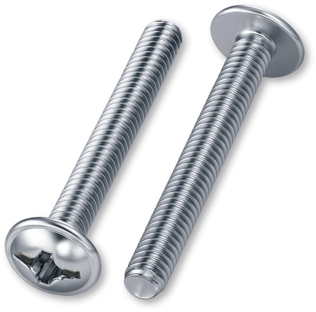 Kruiskopschroeven met Platte Kop met Flens Pozidriv - M5 x 25 mm - 100 Stuks - Staal Verzinkt - Volledige Schroefdraad - DIN 967