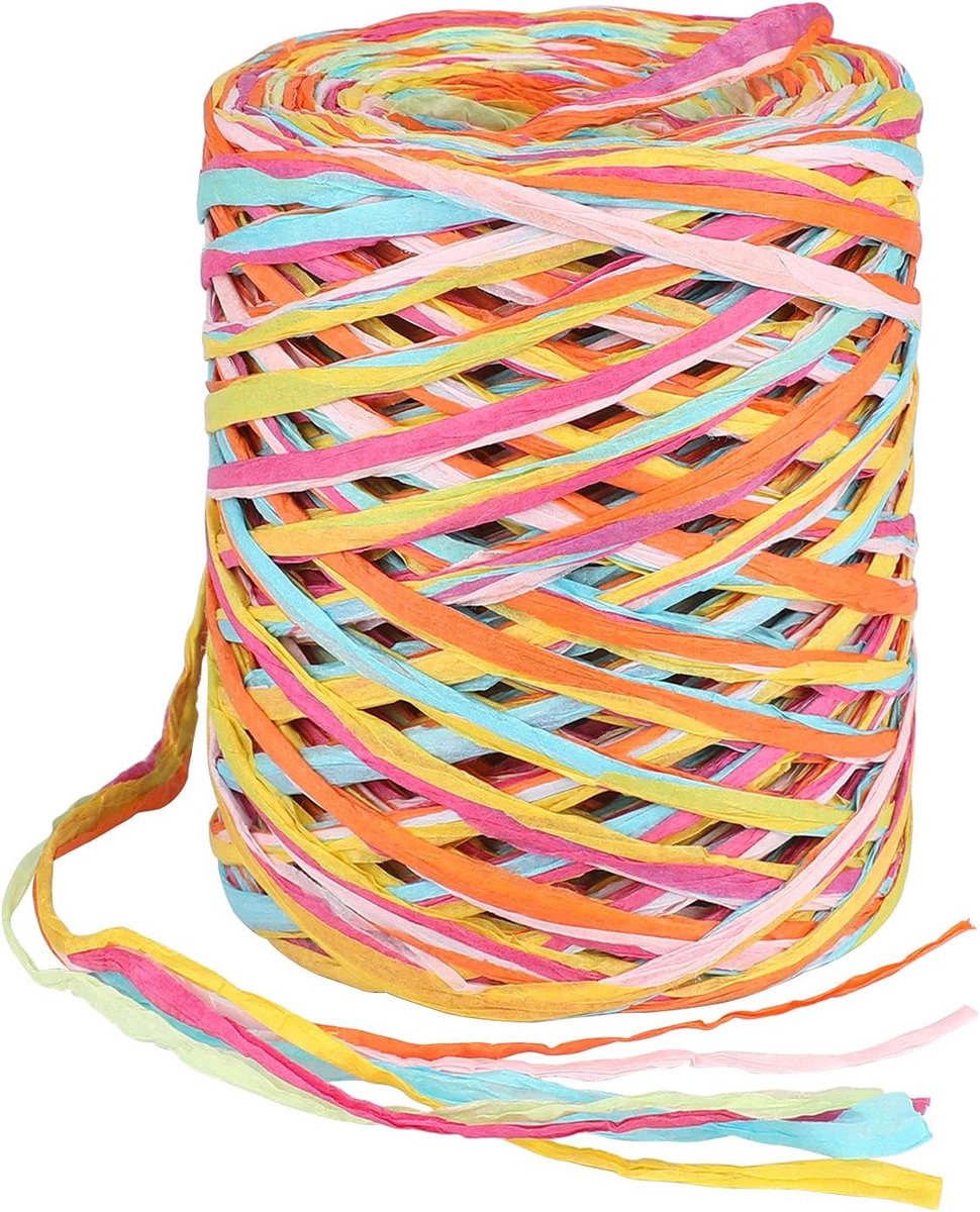 Raffia Papier Lint, 80M Roze Raffia Papier Verpakkingslinten voor Crafting String Twine voor Gift Box Wrapping