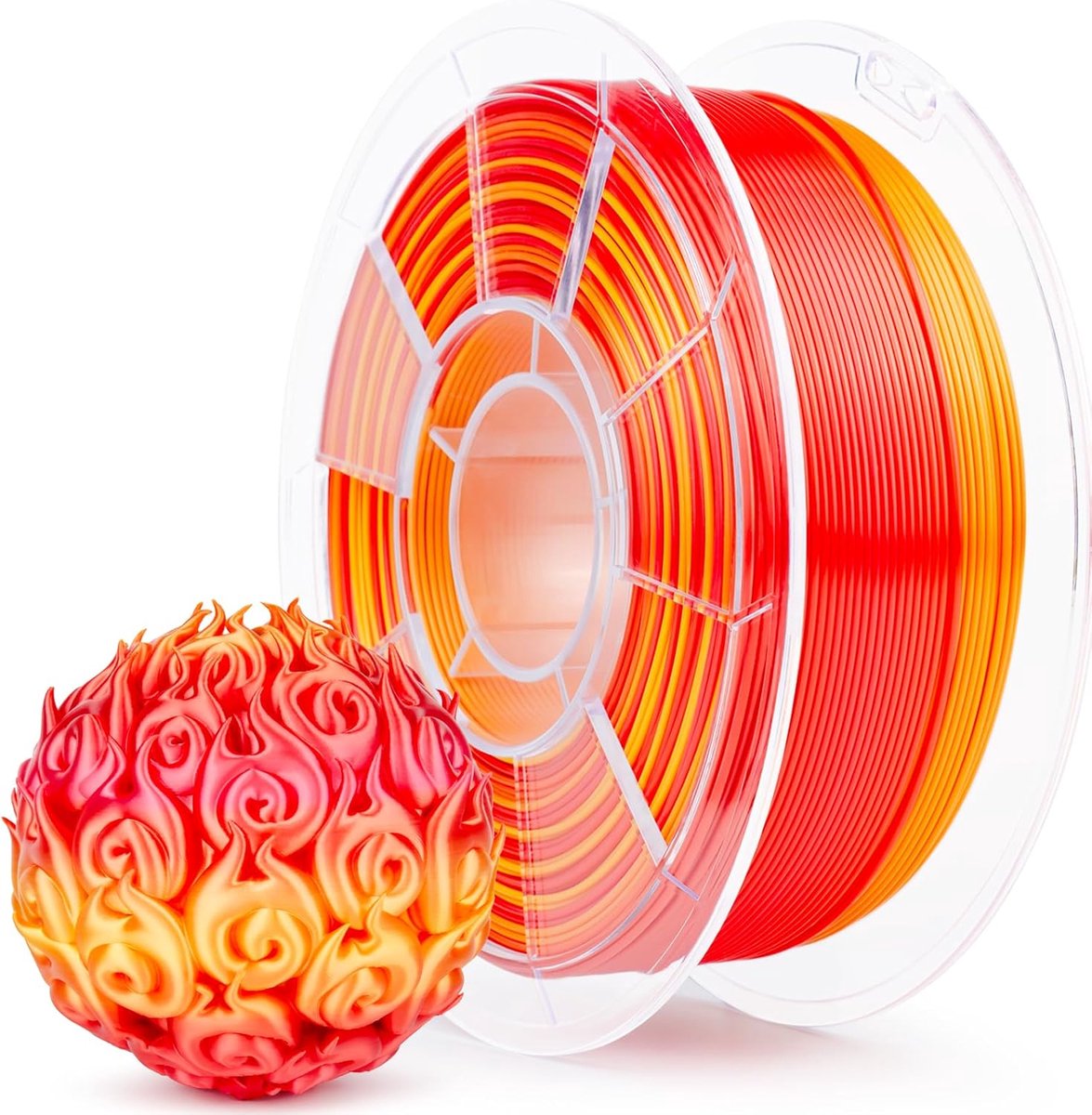 Multicolor Silk Filament 1.75mm PLA, Fast Gradient Silky PLA Filament | Rainbow PLA 1kg/2.2lbs Spool, Fit Most 3D Printers, Personality Series - Passionate